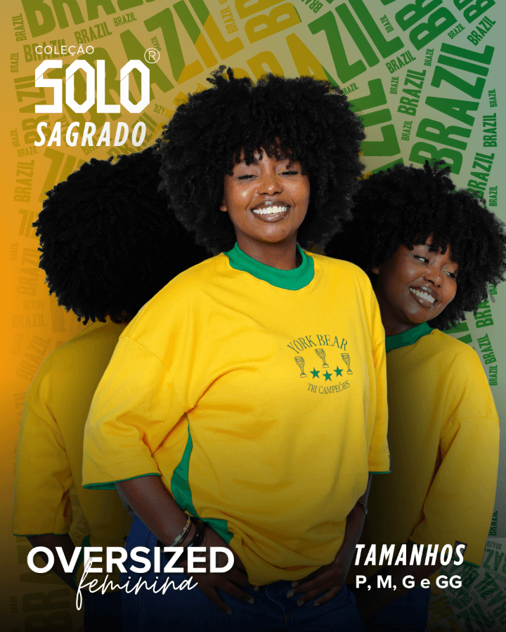 Camiseta Tricampeão 70 Oversized Feminina